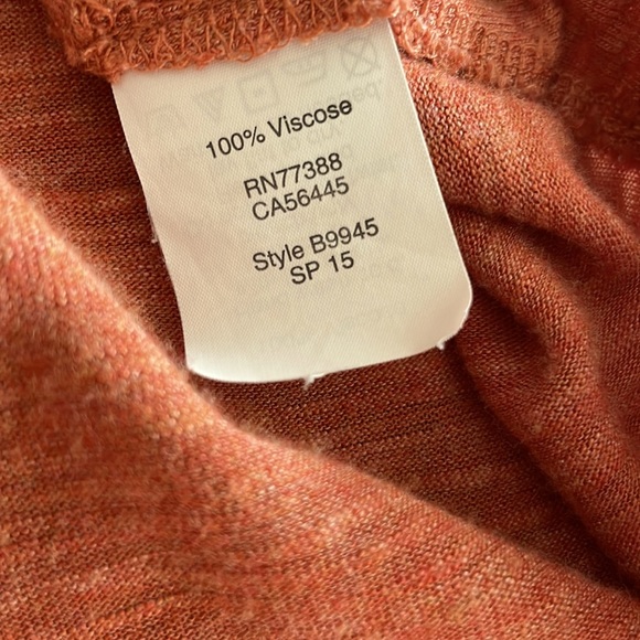 Madewell high low tank too scoop neck size Large 100% Viscose heather orange - Picture 8 of 8
